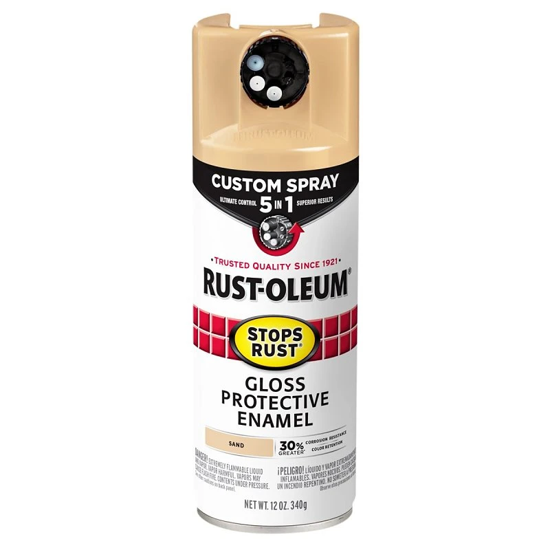 Stops Rust Custom Spray 5-in-1 Spray Paint, Gloss Sand, 12 oz.