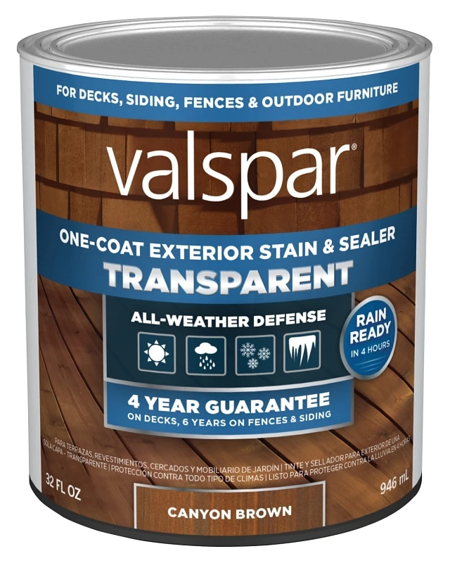 One-Coat Transparent Stain & Sealer, Canyon Brown, 1 Qt.