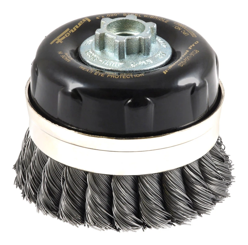 5/8 In. X 4 In. Dia. Steel Cup Brush Knotted For Heavy-duty Cleaning