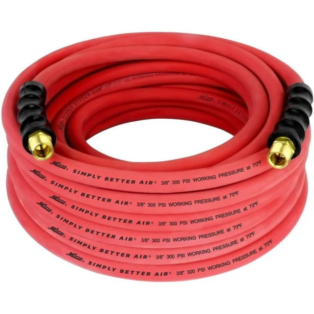 Air Tool Rubber Hose, Ultra Lightweight, 3/8 In. NPT x 50 Ft.
