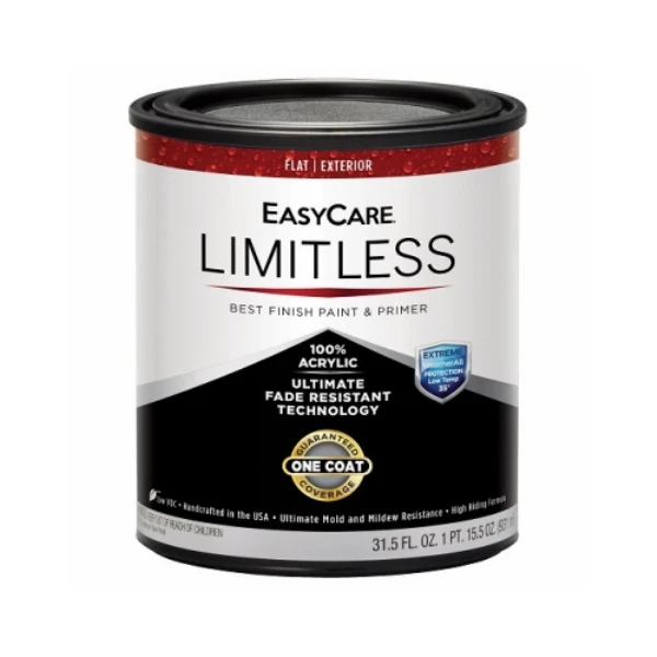 Limitless WeatherAll Exterior House Paint & Primer, White Flat Acrylic Latex, Qt.