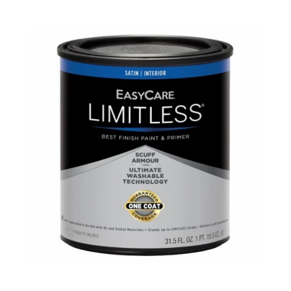 Limitless Interior Paint & Primer, Pastel Base Satin Acrylic Latex, Qt.