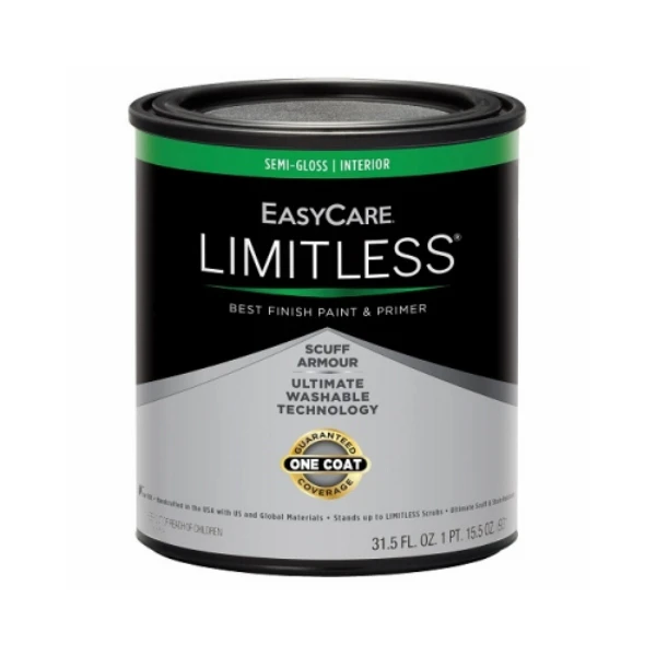 Limitless Interior Paint & Primer, Medium Base Semi-Gloss Acrylic Latex, Qt.