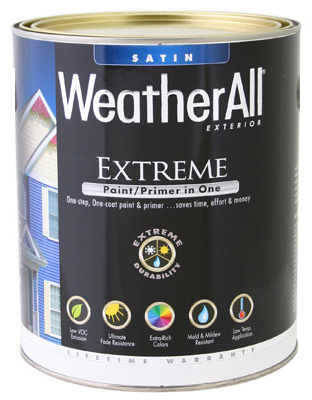 Extreme Latex Paint & Primer, Deep Base Satin, 1-Qt.