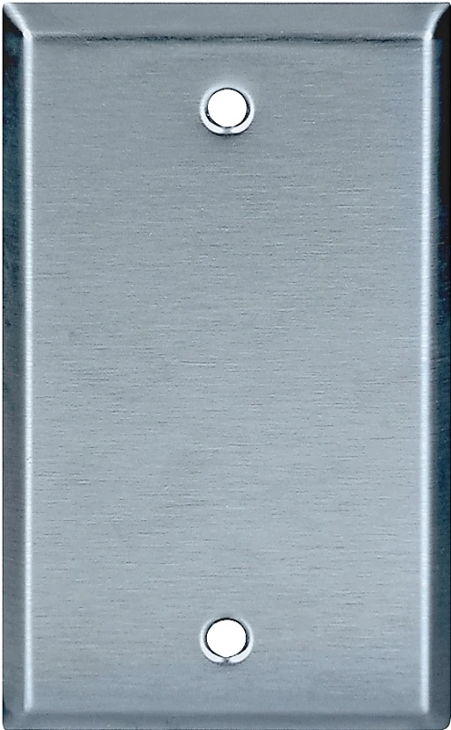 Stainless Steel Blank Wallplate 1-gang Model 93151-box
