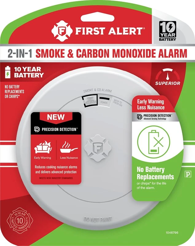 10-Year Sealed Battery Combination Smoke & Carbon Monoxide Alarm, Slim Profile