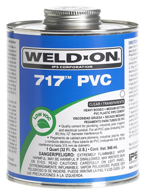 717 Heavy Bodied PVC Pipe Cement, Medium Setting, Clear, Pt.