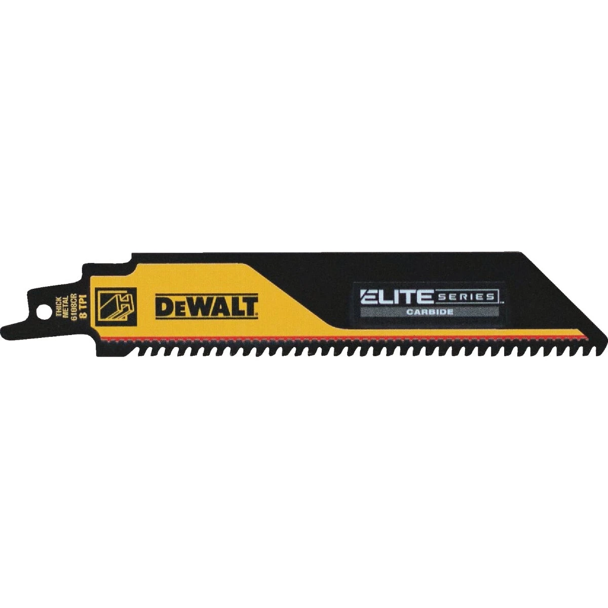 Elite Carbide Tip Reciprocating Saw Blade, Metal Cutting, 8-TPI, 6 In.