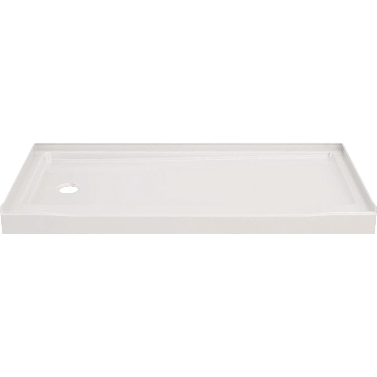 Classic 500 Shower Base, Left-Hand Drain, Gloss White, 60 x 30 In.