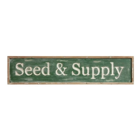 Seed Supply Wood Sign - Rustic Framed Wall Decor