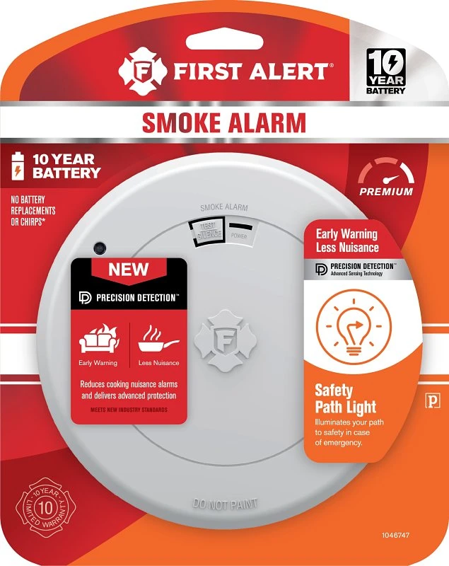 Photoelectric Smoke Alarm & Escape Light, 10-Year Battery