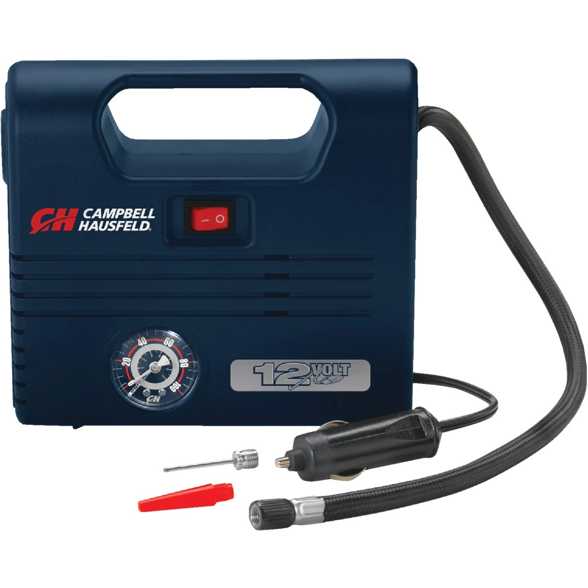 12-Volt Tire Inflator, LED Light & Gauge