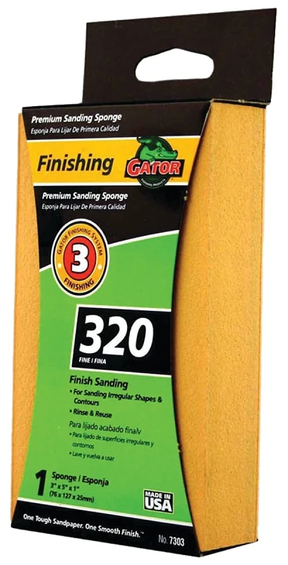 EZ123 Jumbo Sanding Sponge, 320-Grit, Large 3 x 5 x 1-In.