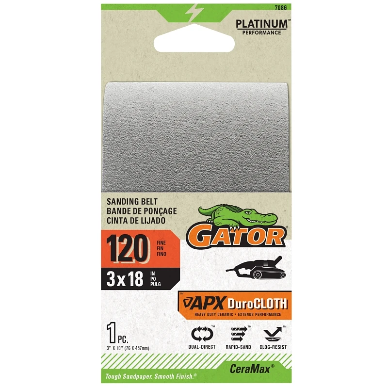 CeraMax Sanding Belts, 20 Grit, 3 x 18 In.