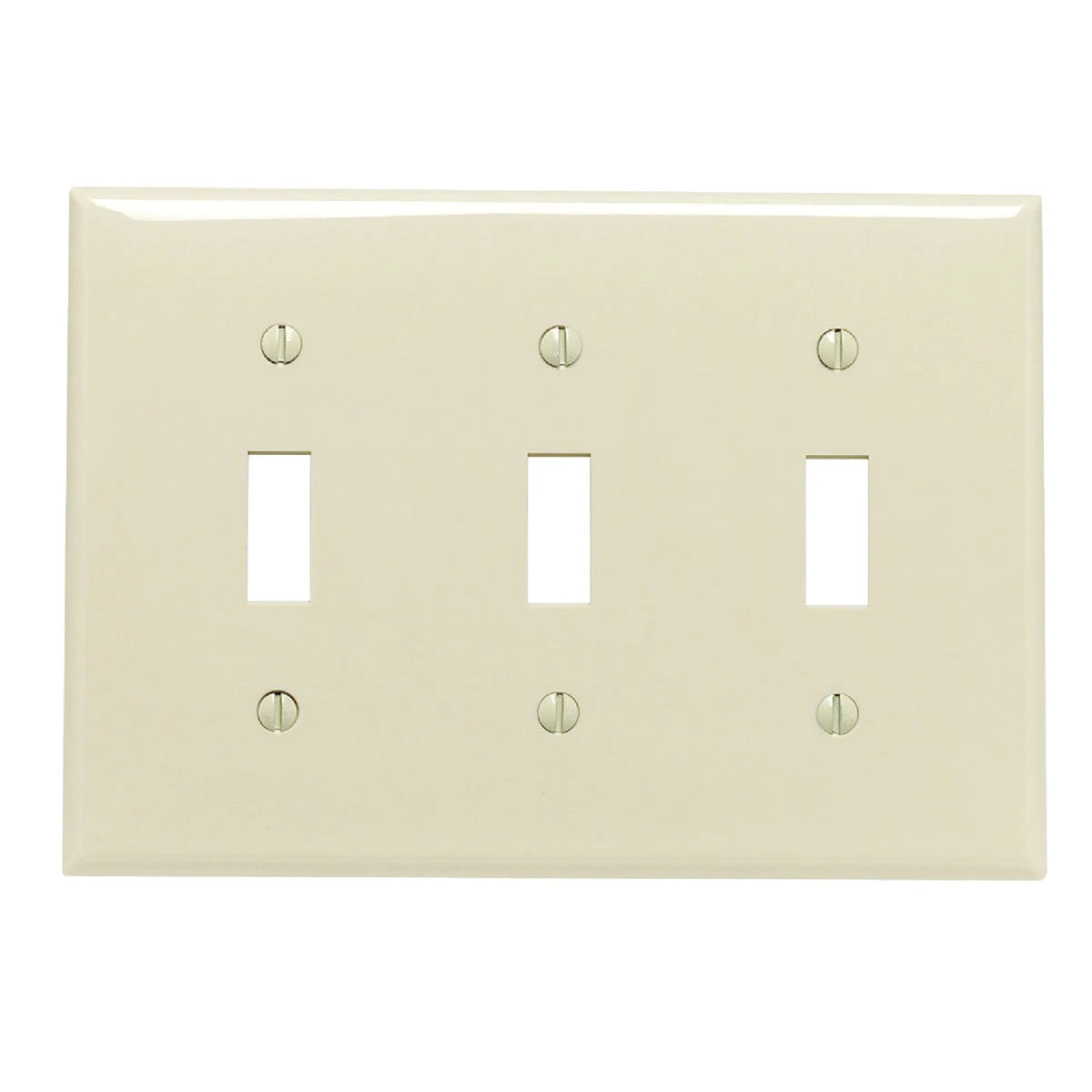 3-gang Thermoplastic Nylon Toggle Switch Wall Plate, Ivory - Model 001-80711-00i