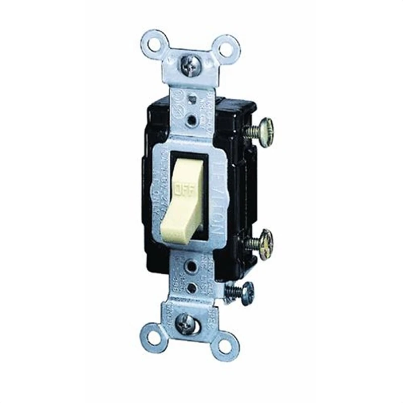 Commercial Grade 15 Amp Toggle Single Pole Switch, White, Model S02-cs115-2ws