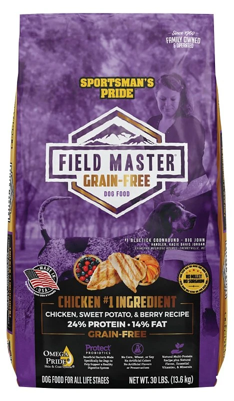 Field Master Grain-Free Dry Dog Food, Chicken, Sweet Potato & Berry, 30 Lbs.