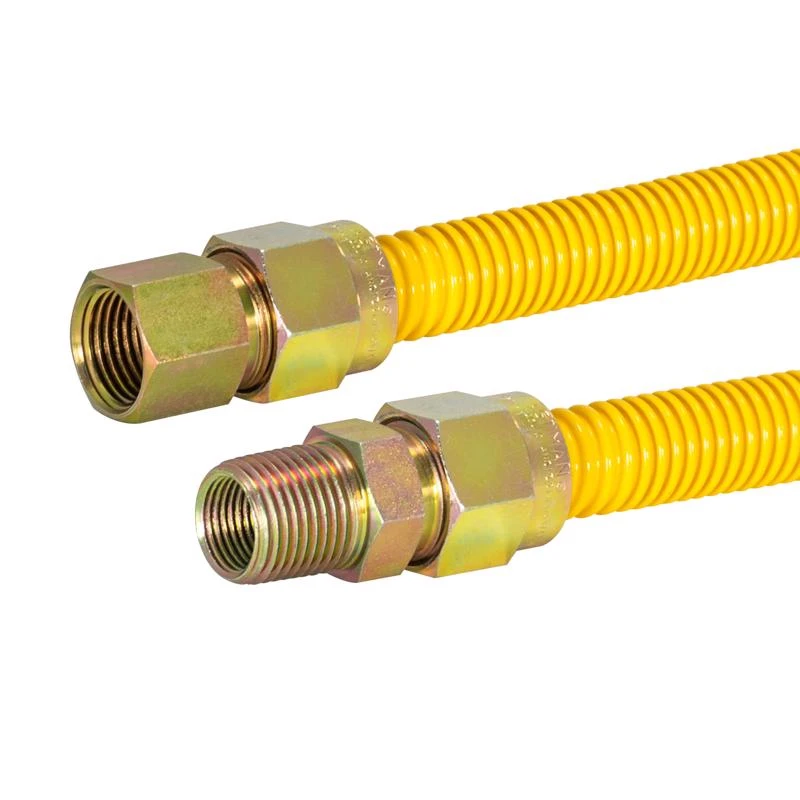 Gas Appliance Connector, 5/8 OD x 1/2 FI x 1/2 MIP x 24 In.