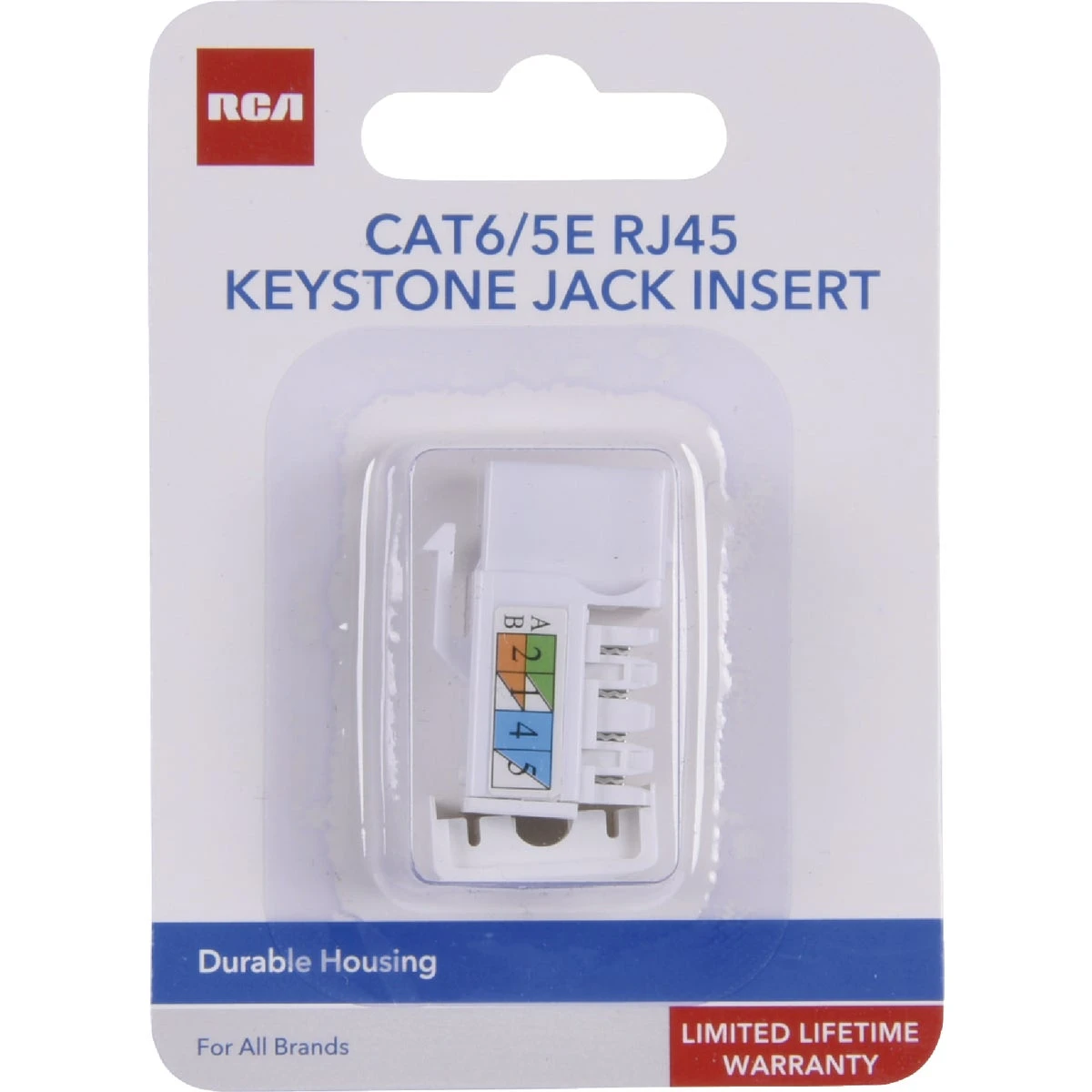 RJ45 Cat6/5e Wall Jack, White