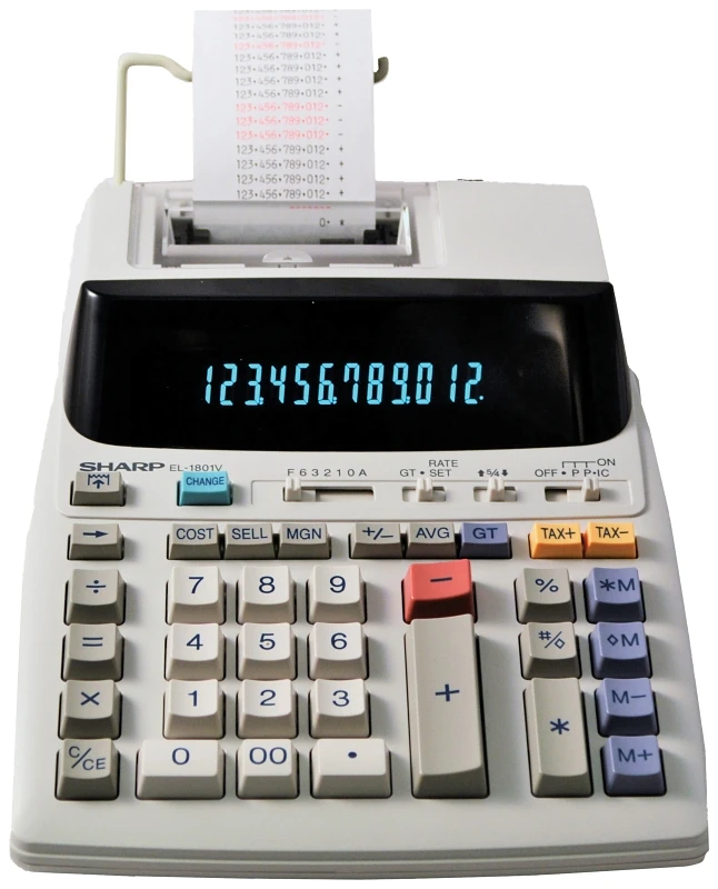 El-1801v Large Printing Calculator With 12-digit Fluorescent Display