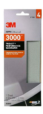 Sandpaper, Automotive, 3000 Grit, 3-2/3 x 9 In., 1 Sheet per pack