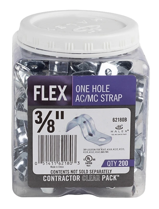 3/8 in. Flexible Metal Conduit (FMC) 1-Hole Straps (200-Pack)
