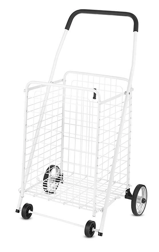 Large Utility Cart, White Steel Frame