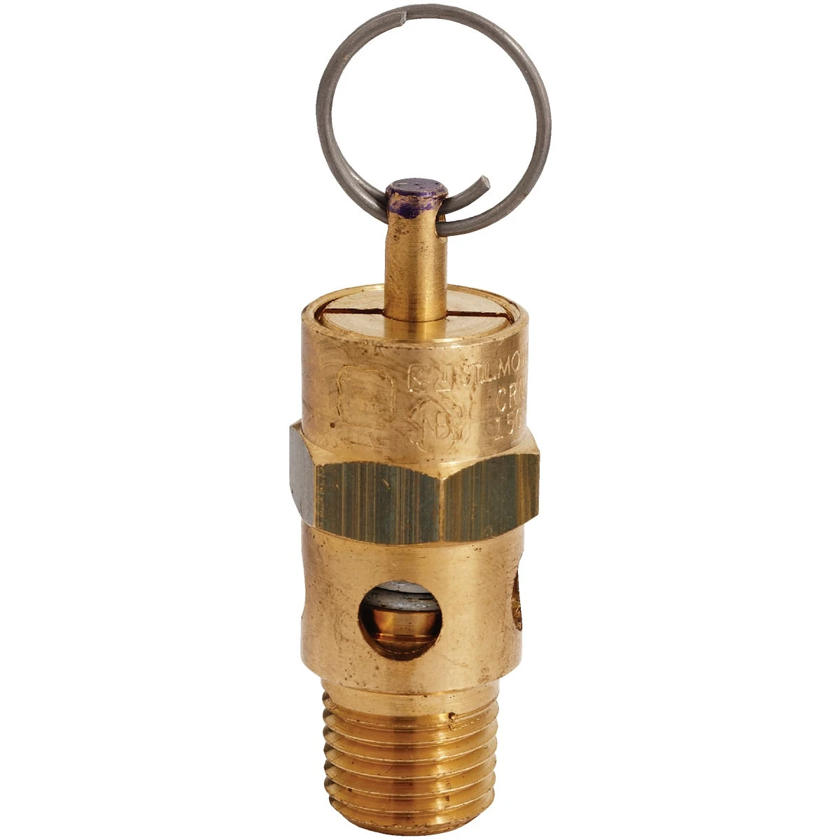 Air Compressor Safety Valve, Brass, 2 x 1/4 In. NPT