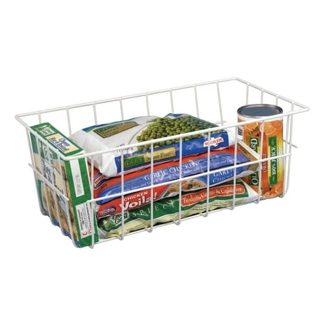 Storage Basket, White Steel, 5.5 x 14.75 x 8.5 In.