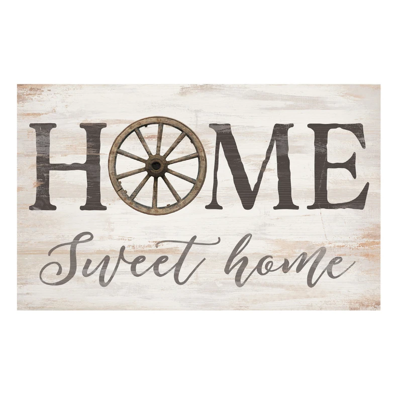 Home Sweet Home Wall Art 10.5 In. H X 17 In. W Weathered Multicolored Wood