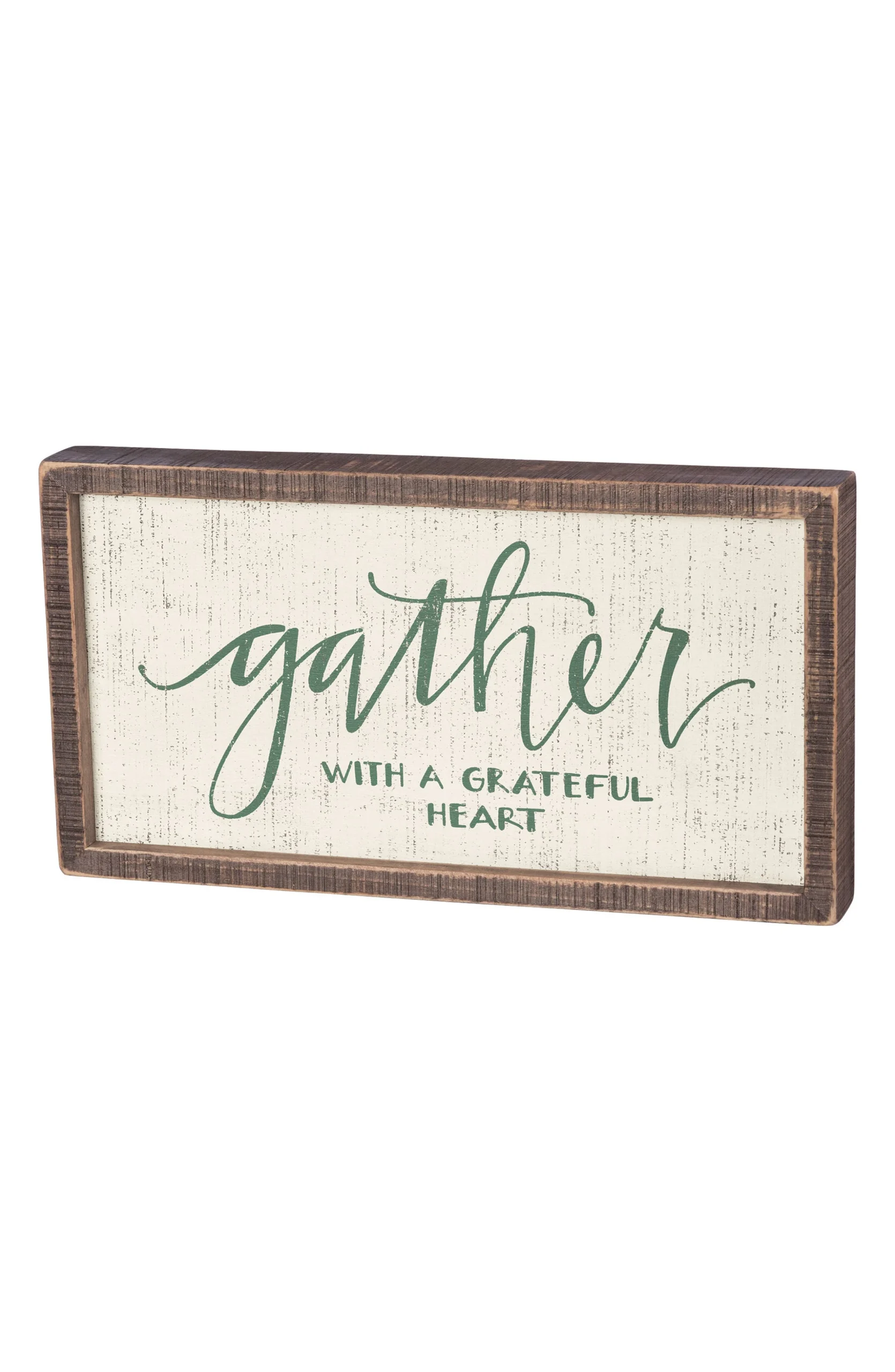 Gather Inset Box Sign - Ivory, Fall Decor
