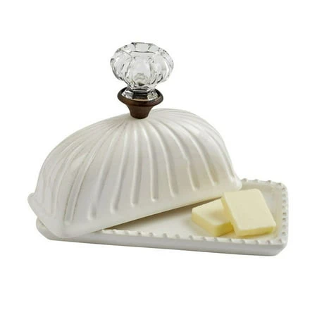 Ceramic Door Knob Butter Dish Set - 2 Piece Novelty Home Decor