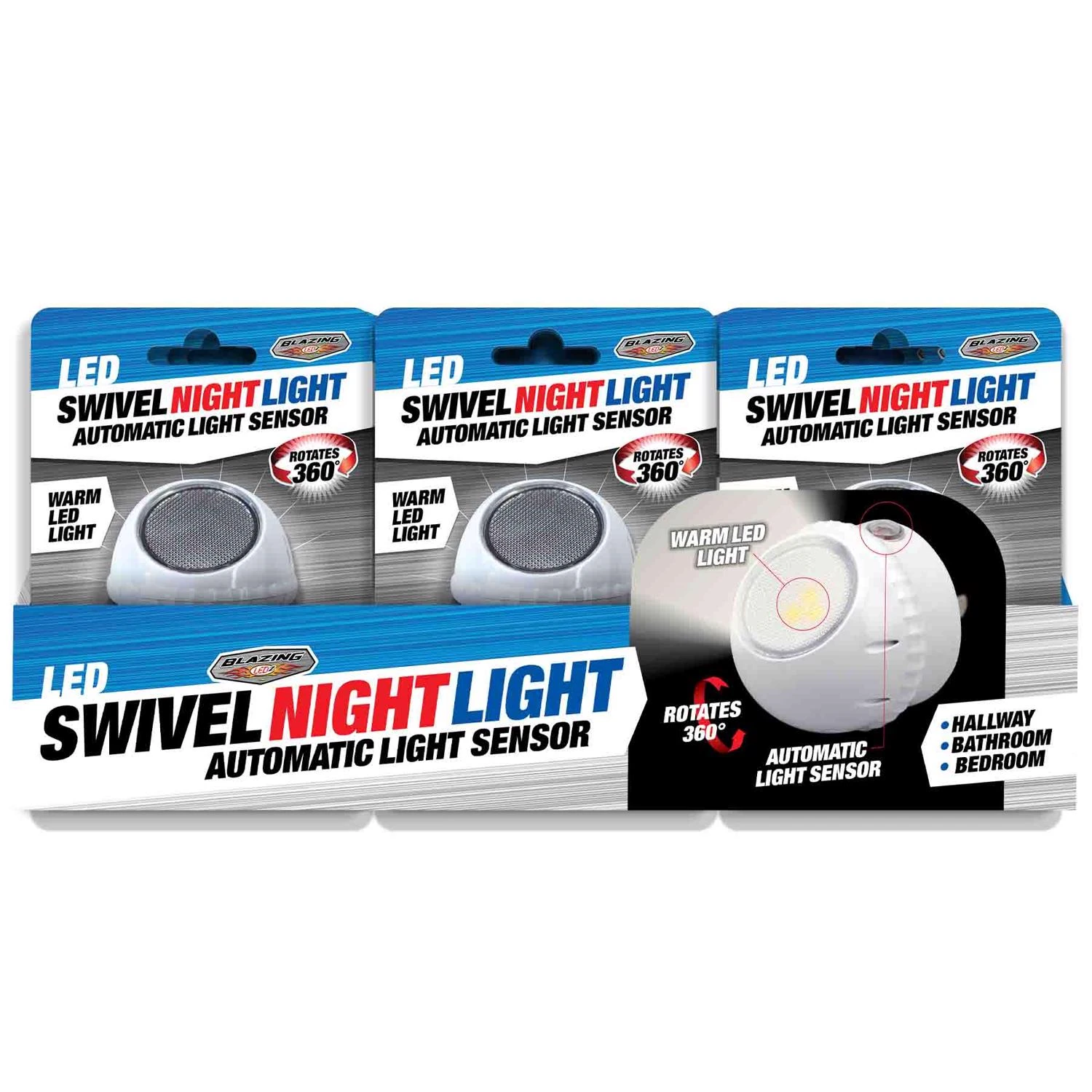 LED Swivel Night Light, Automatic Light Sensor