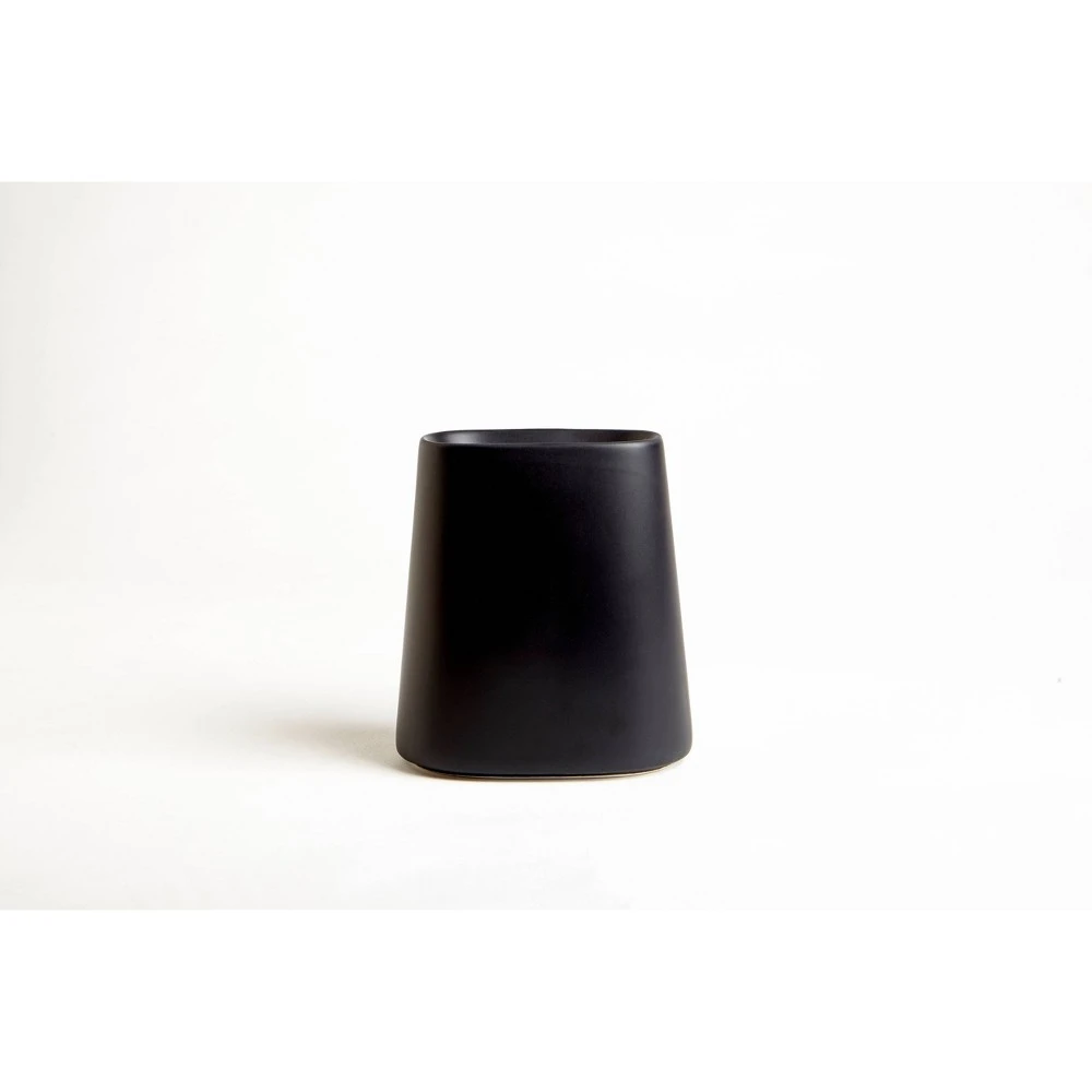 Crater Toothbrush Holder, Matte Black Ceramic