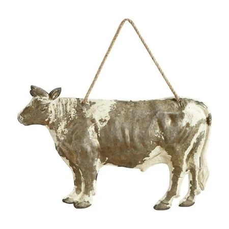 Embossed Tin Cow Wall Decor - Rustic Farmhouse Wall Art