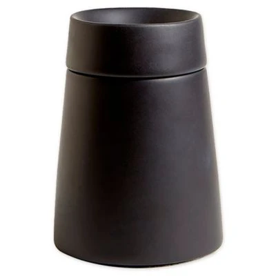 Crater Cotton Jar, Matte Black Ceramic