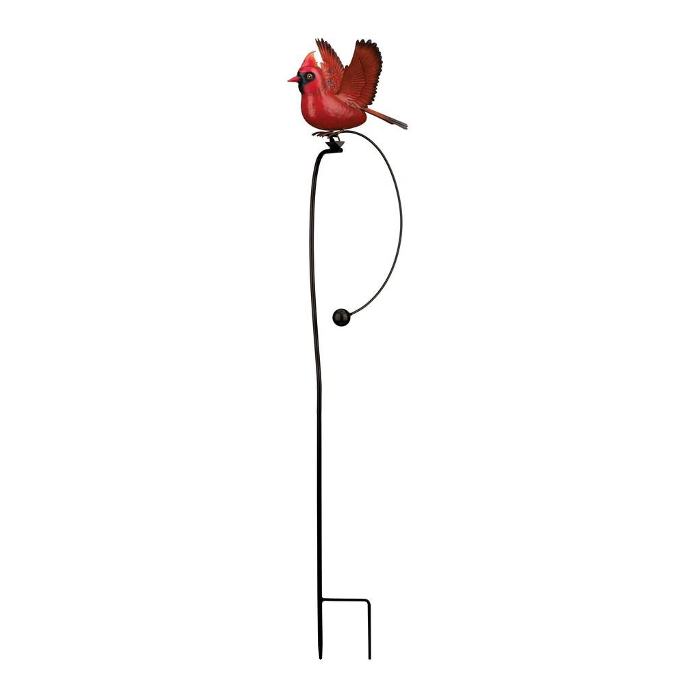 Rocker Bird Stake - Cardinal Decorative Garden Stake