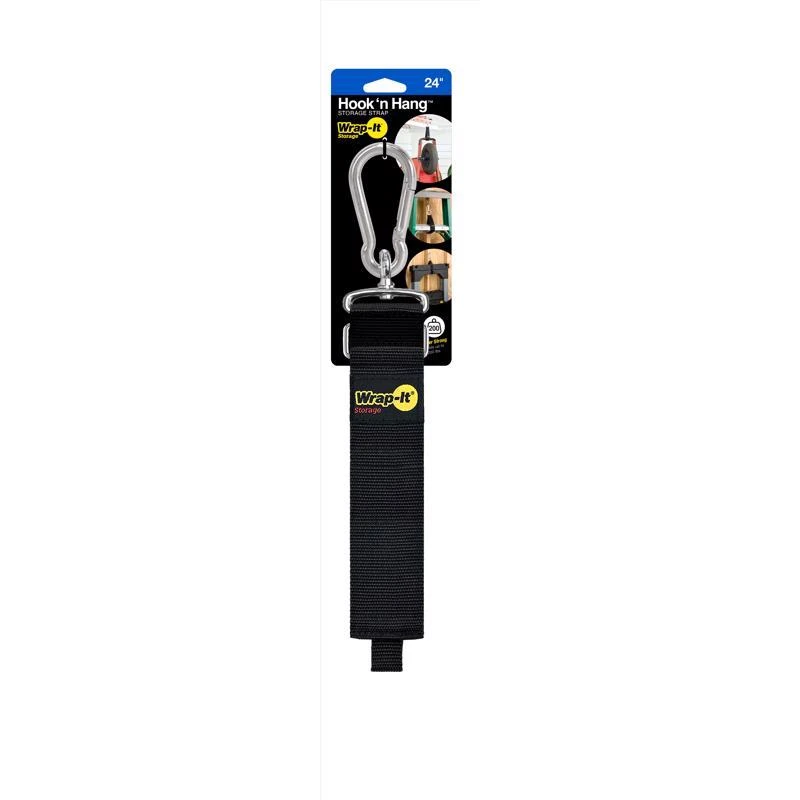 Hook 'N Hang Cord Storage Strap, Black 2 x 24 In.