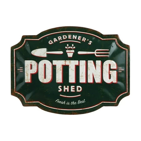 Gardeners Potting Shed Tin Wall Decor - Rustic Garden Decor