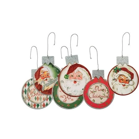 Vintage Ornaments Santa Decorative Holiday Decor