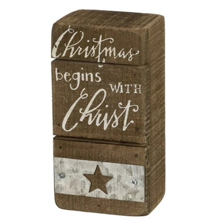Christ Slat Box Sign - Inspirational Home Decor For Faith-based Spaces