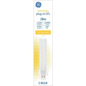CFL Light Bulb, Warm White, Double Biax, G24-q Base,18 Watt