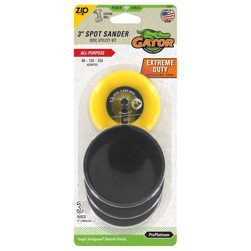 Zip Spot Sander Power Drill Attachment & 30 Sanding Discs