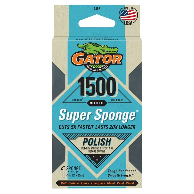 Sanding Sponge, 3 x 5 In., 1500 Grit