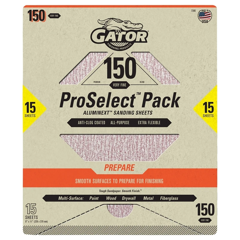 Premium Sandpaper Sheets, 150 Grit, 9 x 11 In., 15-Pk.
