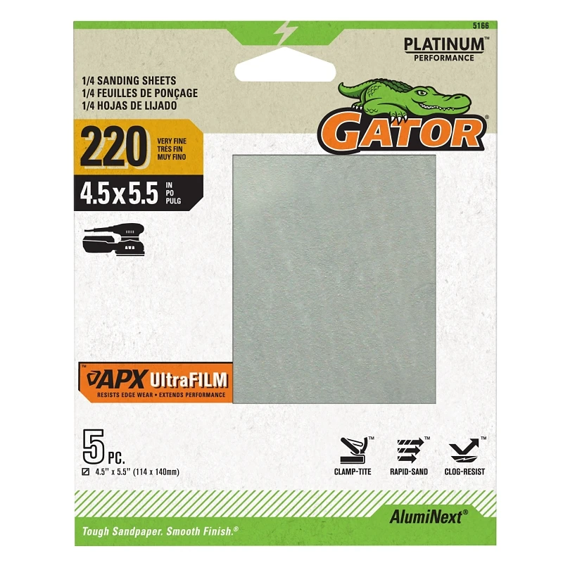 APX Ultrafilm Palm Sander 1/4 Sanding Sheets, 220 Grit, 3-Pk.