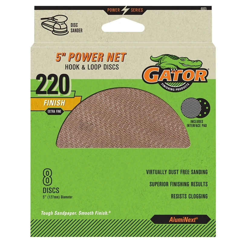 Mesh Sanding Discs, 220 Grit, 5 In., 8 Pk.