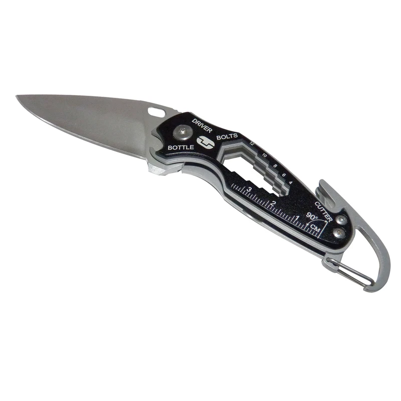 True Utility Smart Knife Silver Multi Tool Knife With Belt Clip And Key Ring Attachment