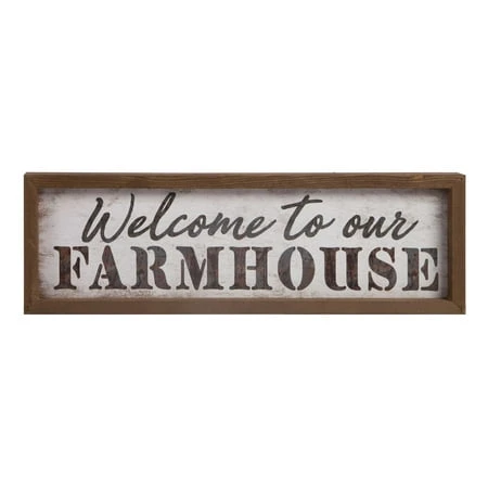 Framed Box Sign: Welcome To Our Farmhouse, 23.75 Inches