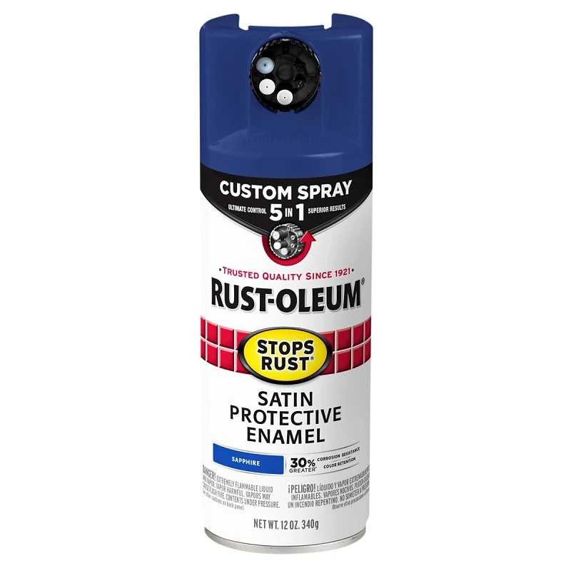 Stops Rust Custom Spray 5-in-1 Spray Paint, Satin Sapphire, 12 oz.